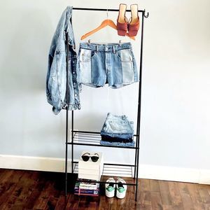 Levi’s Upcycled Denim Cutoff Jeans High Rise with 70’s Patchwork